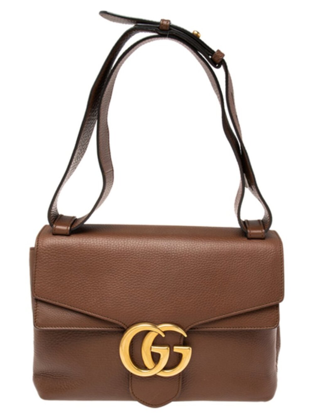 Gucci GG Marmont Brown Leather Shoulder Bag | Medium | Gold Hardware - Picture 2 of 16
